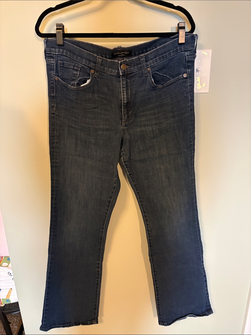 Banana Republic Slim Bootcut Jeans in Dark Blue Wash